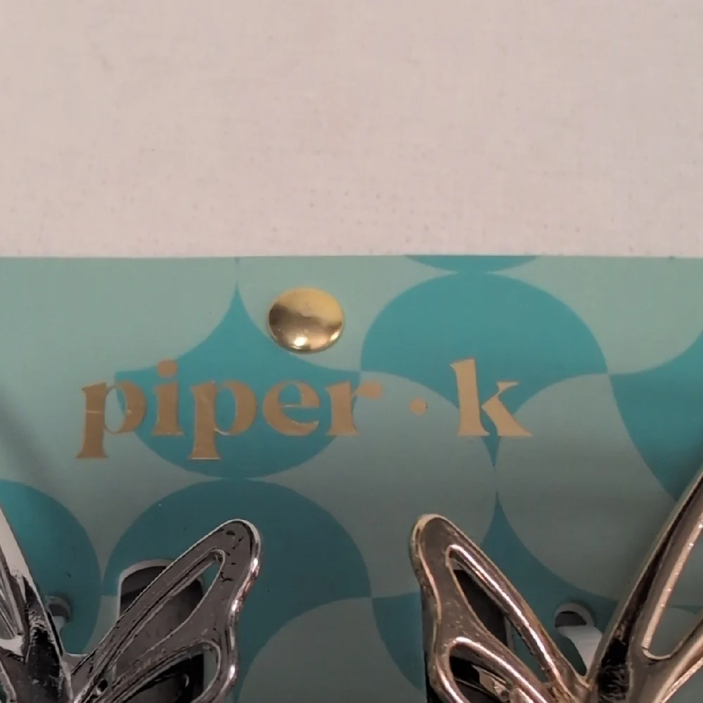 Piper-K Silver and Gold Butterfly Metal Hair Clips